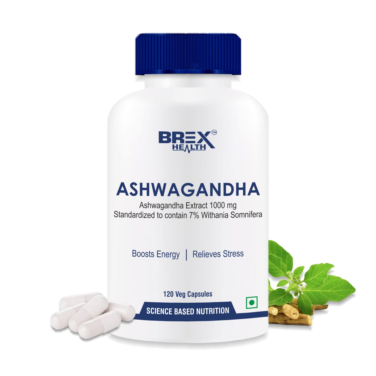 Brexhealth Ashwagandha 1000Mg | Helps Improving Immunity | Boost Energy, Strength, Stamina | For Men & Women - 120 Veg Capsules