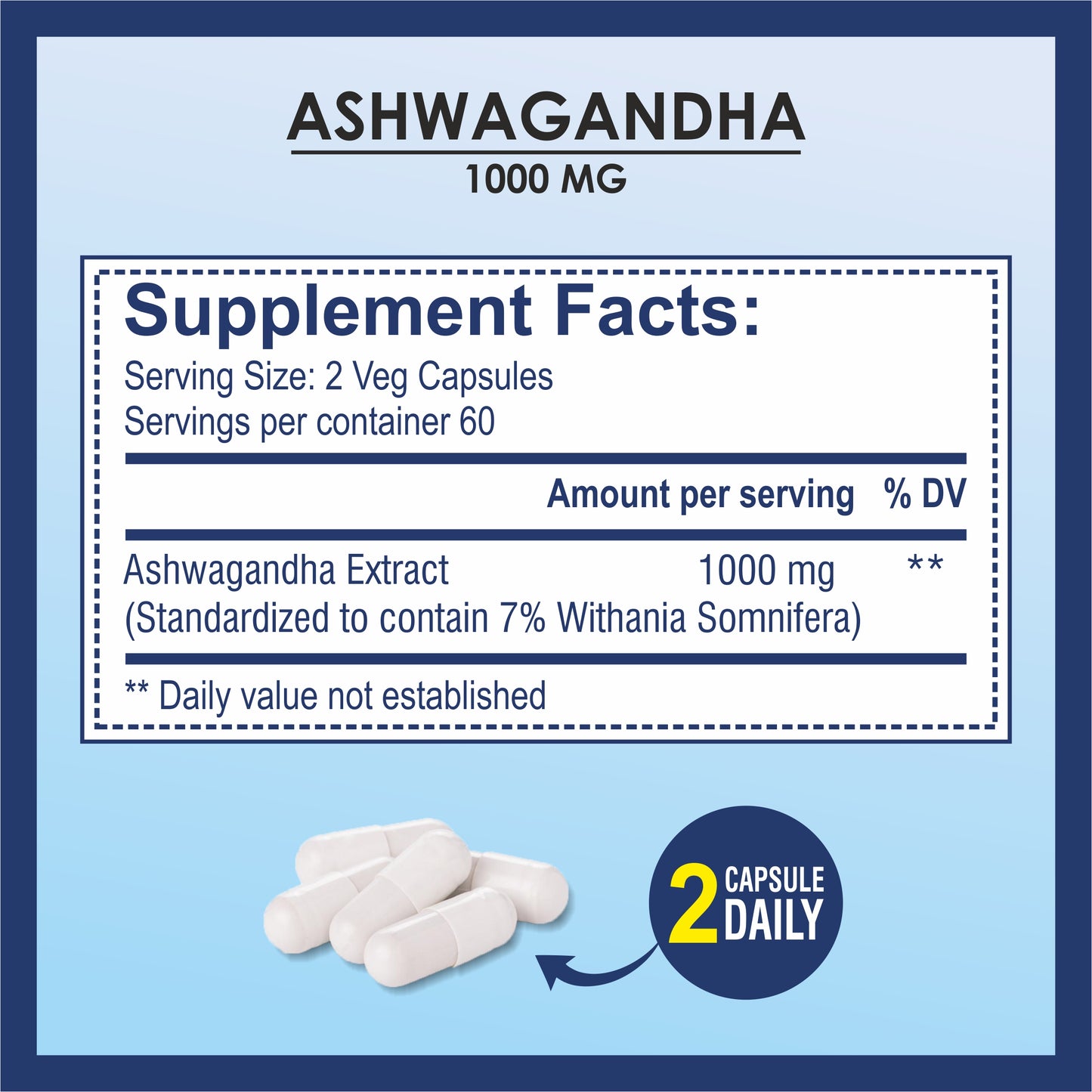 Brexhealth Ashwagandha 1000Mg | Helps Improving Immunity | Boost Energy, Strength, Stamina | For Men & Women - 120 Veg Capsules