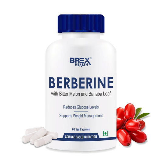 Brexhealth Berberine HCL 1000mg Supplement With Bitter Melon And Banaba Leaf - 60 Vegetarian Capsules