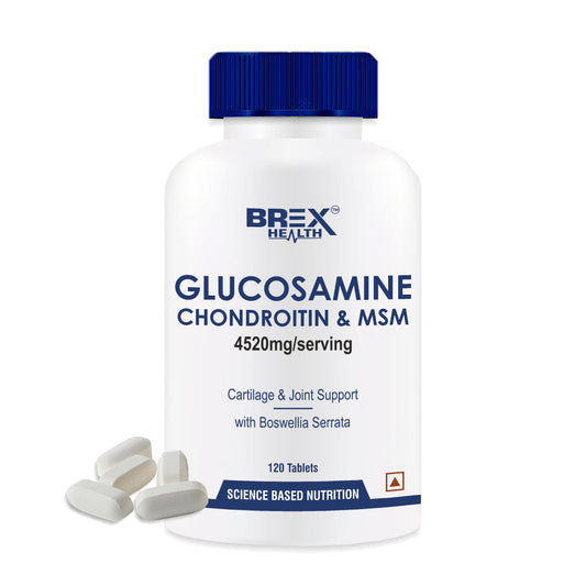 Brexhealth Glucosamine, Chondroitin MSM with Boswellia | Supplement For Cartilage & Joint Support - 120 Tablets