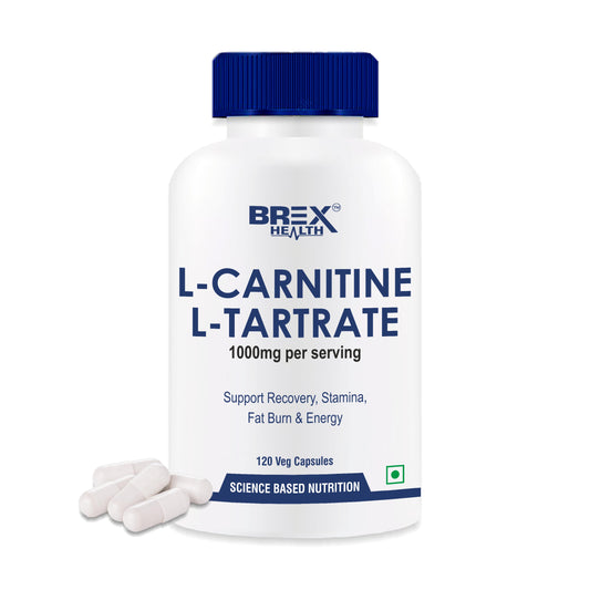 Brexhealth L-Carnitine L-Tartrate 1000mg Pre Workout Supplement | for Men & Women - 120 Vegetarian Capsules